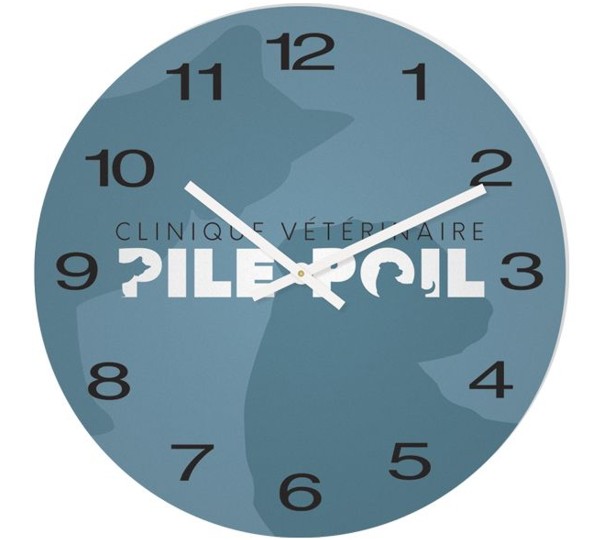 Round White Acrylic Wall Clock Full Color