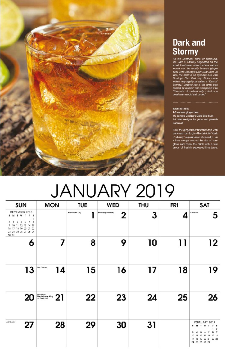 Happy Hour Calendar - January
