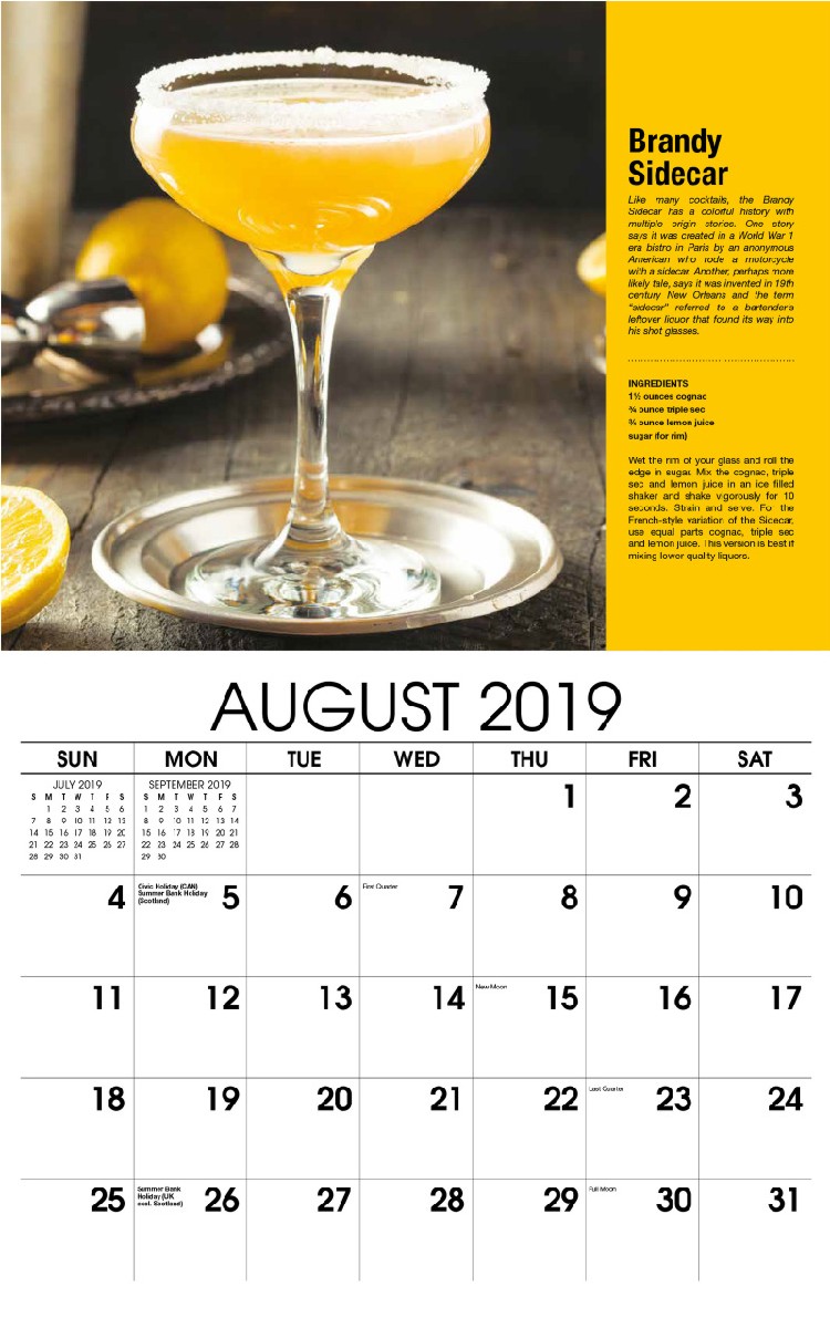 Happy Hour Calendar -August