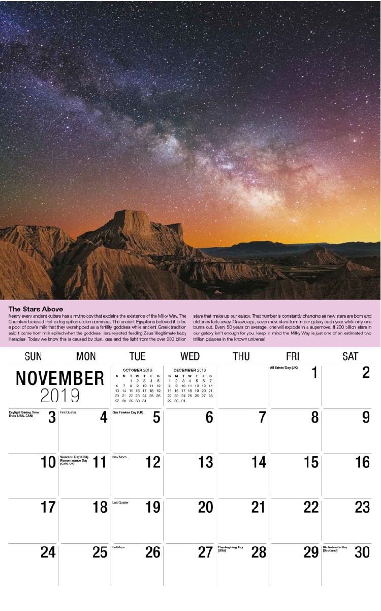 Planet Earth Calendar - November