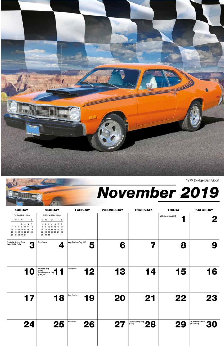 Road Warriors Calendar - November