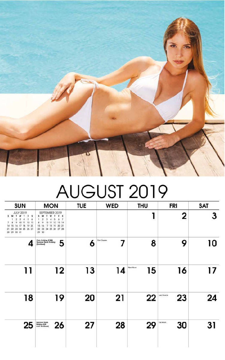 Swimsuits Calendar - August