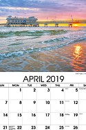 Sun, Sand and Surf Wall Calendar -  April