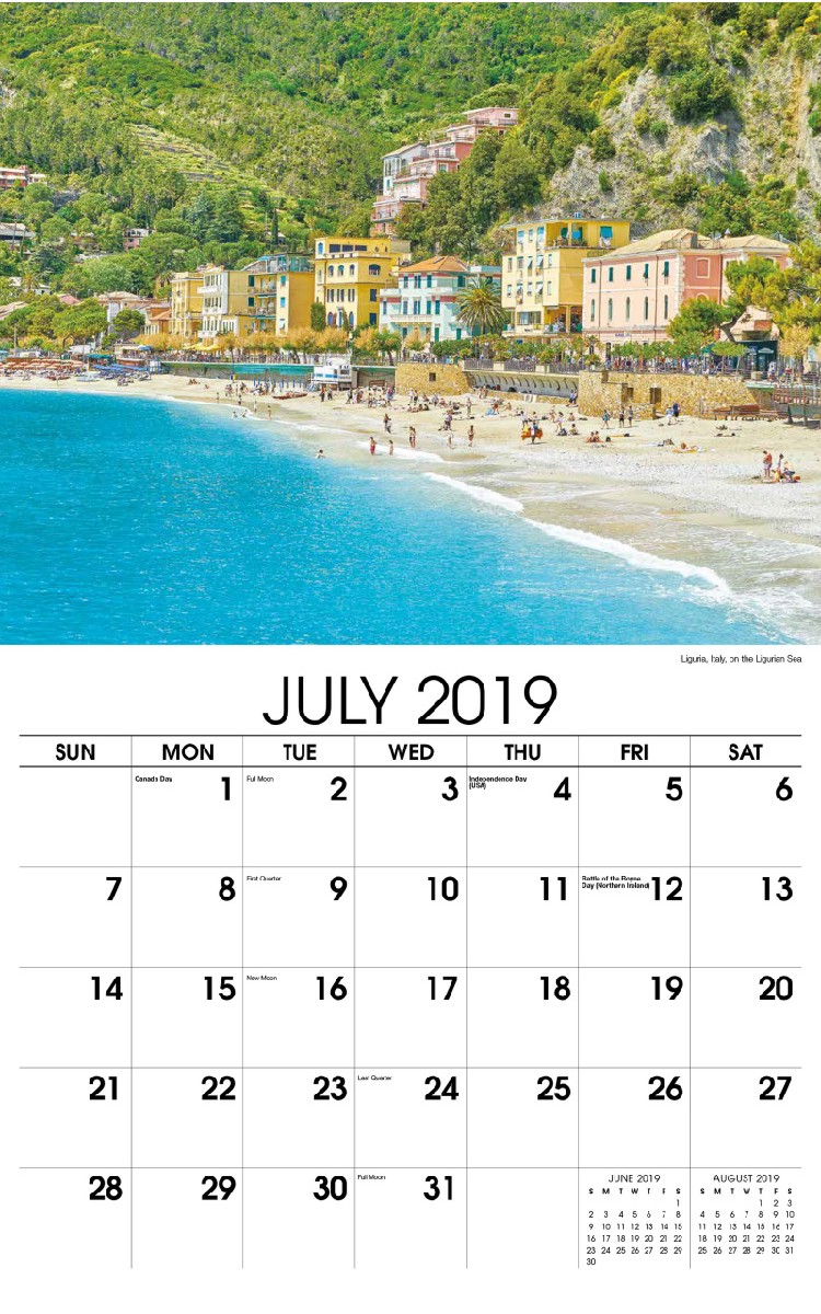 Sun, Sand and Surf Calendar - July