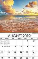 Sun, Sand and Surf Wall Calendar -  August