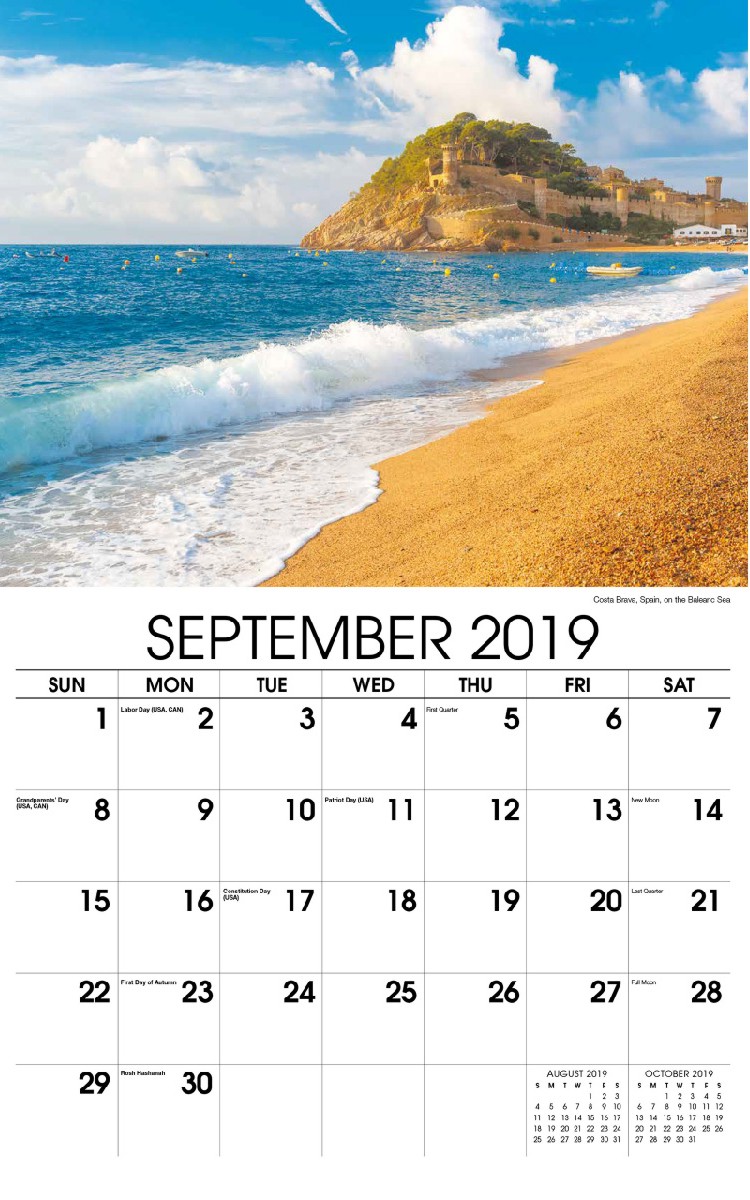 Sun, Sand and Surf Calendar - September