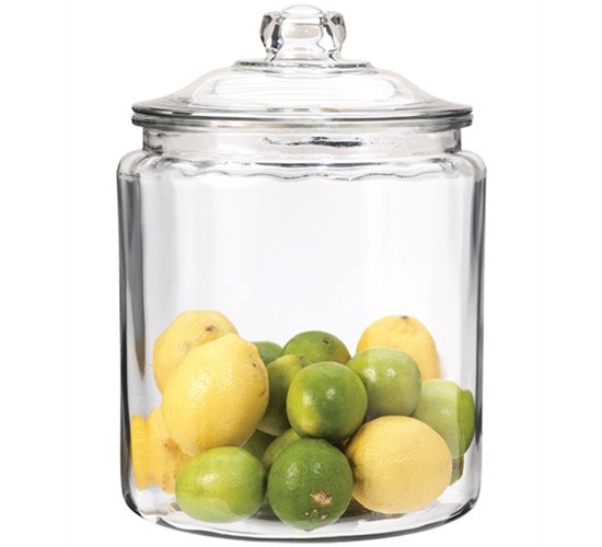Heritage Large 128oz Clear Glass Jar with Glass Cover