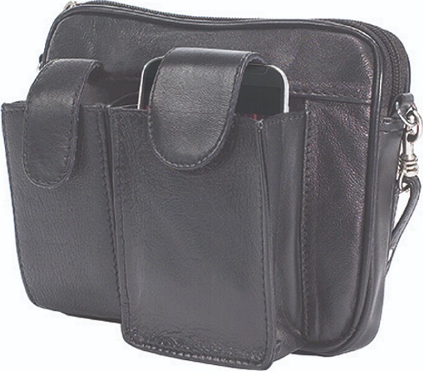 L306-5 - Black Leather Travel Bag