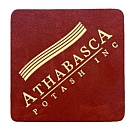 Brown Large Square Bonded Leather Coaster