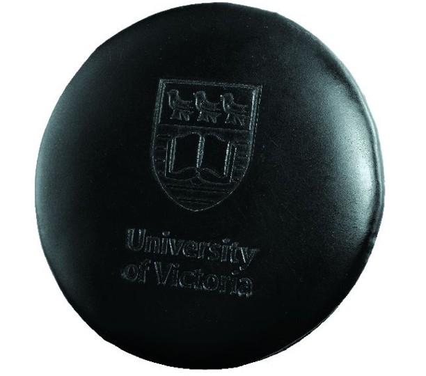L682-3 - Black Round Genuine Firm Leather Coaster