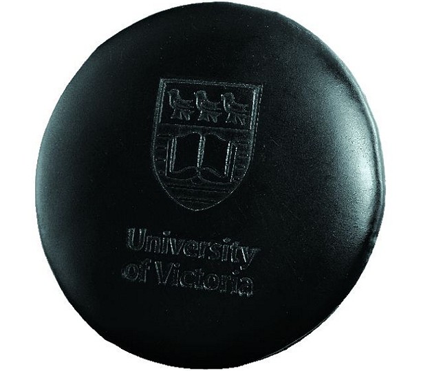 L682-3 - Firm Leather Single Round Coaster Black