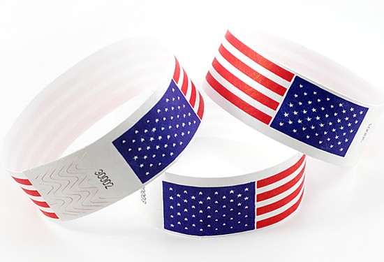Tyvek® 1" Stock Pattern Wristbands Patriotic