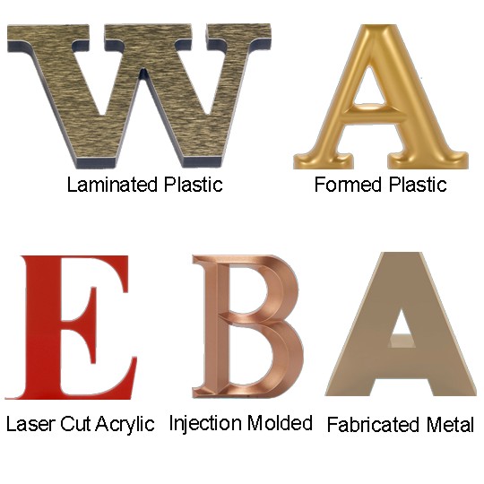 3D Plastic and Metal Letters