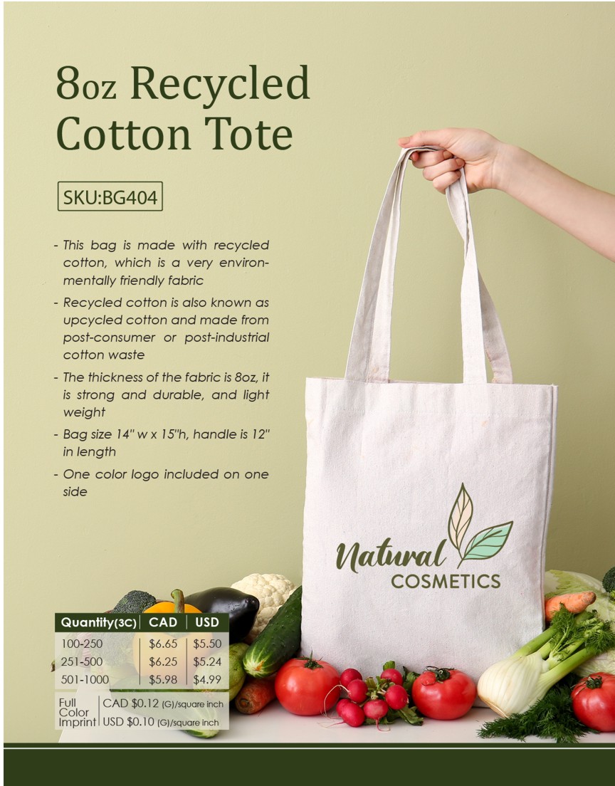 8 oz Recycles Cotton Tote