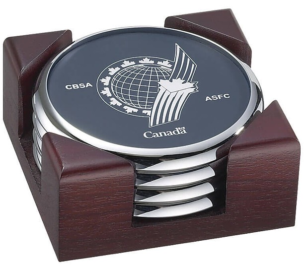 LC-4C-L - Coasters Sets Brass and Chrome