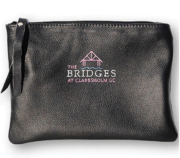 21A-0615-EMB - Lambskin Cosmetics Purse, Embroidered