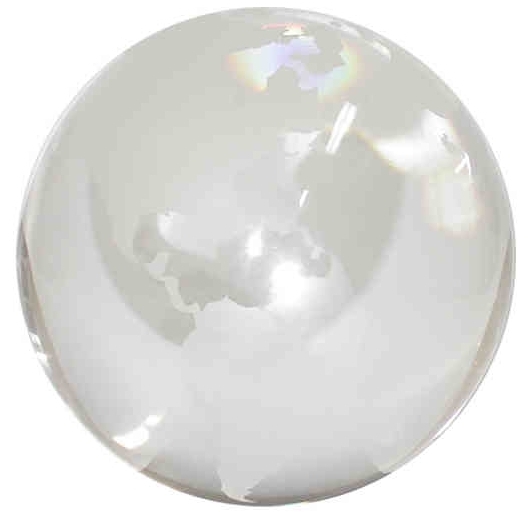 Clear world globe lucite