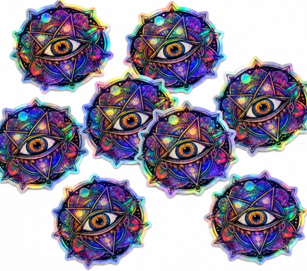 Custom Shape Holographic Rainbow / std adhesive Decals