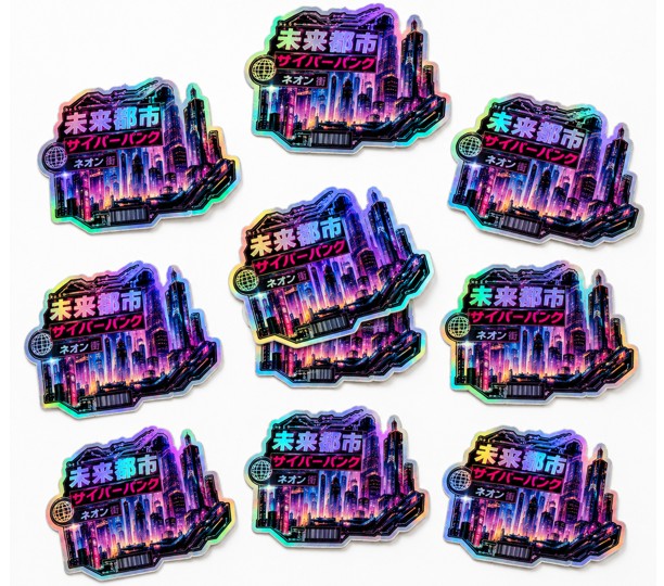 Four Color Process Holographic Rainbow Decals