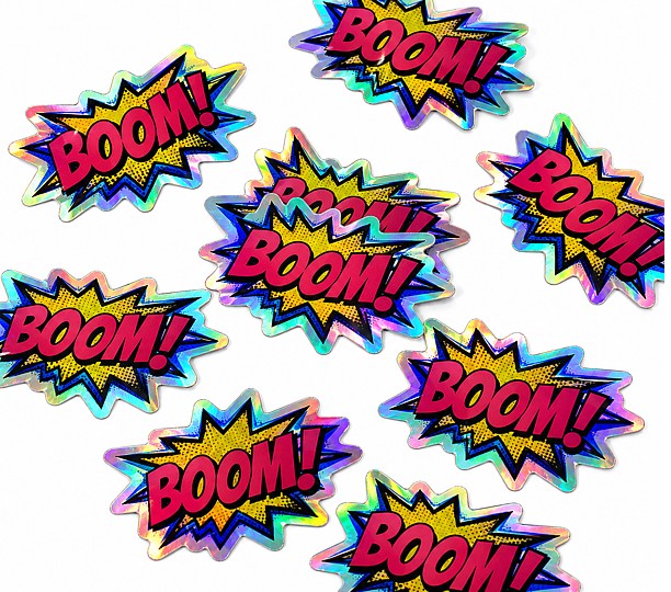.006 Custom Shape Holographic Adhesive Decals