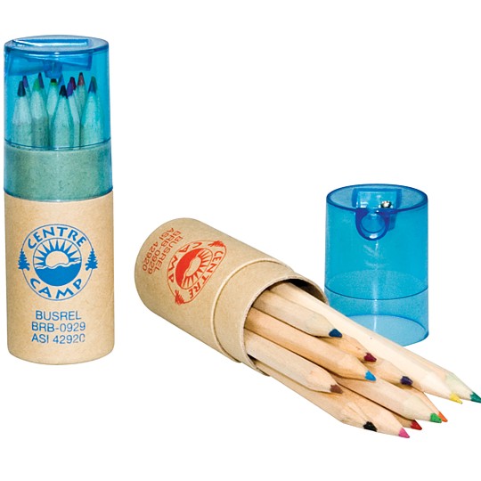 0929 - A Dozen Rainbow Wooden Pencils with Sharpener