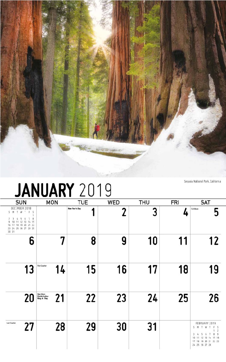 2019-0198 - American Scenic Calendar - January