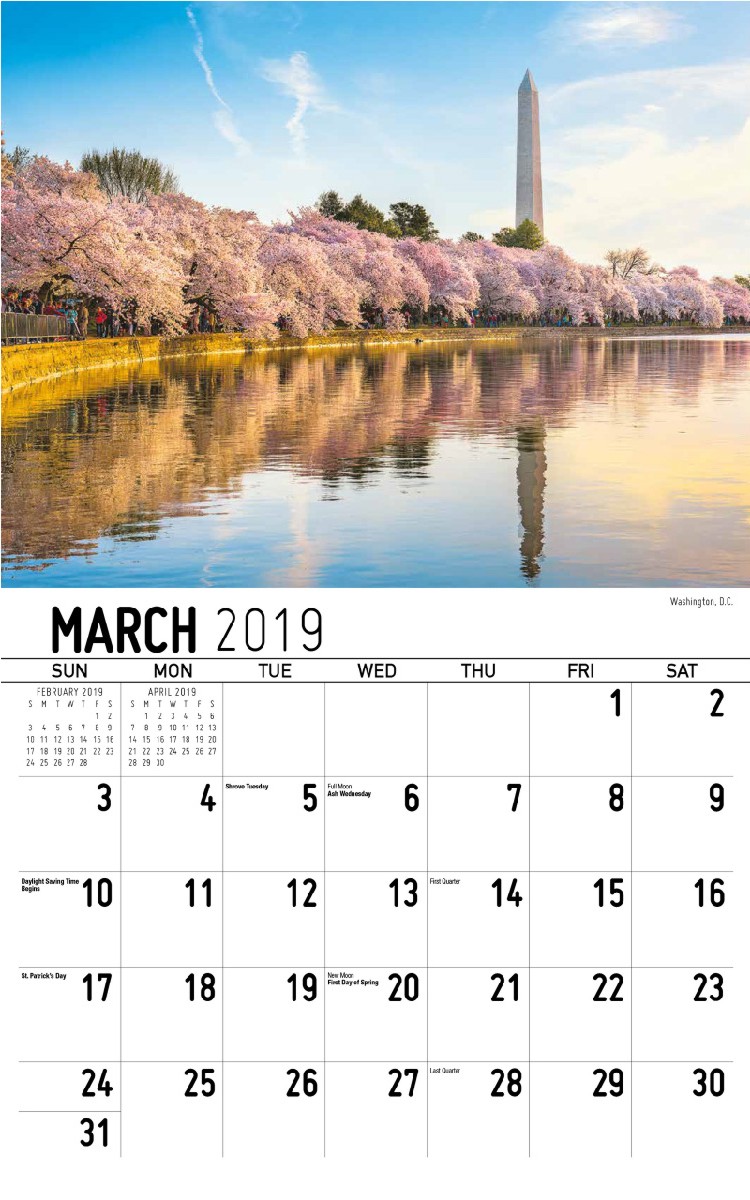 American Scenic Calendar - March