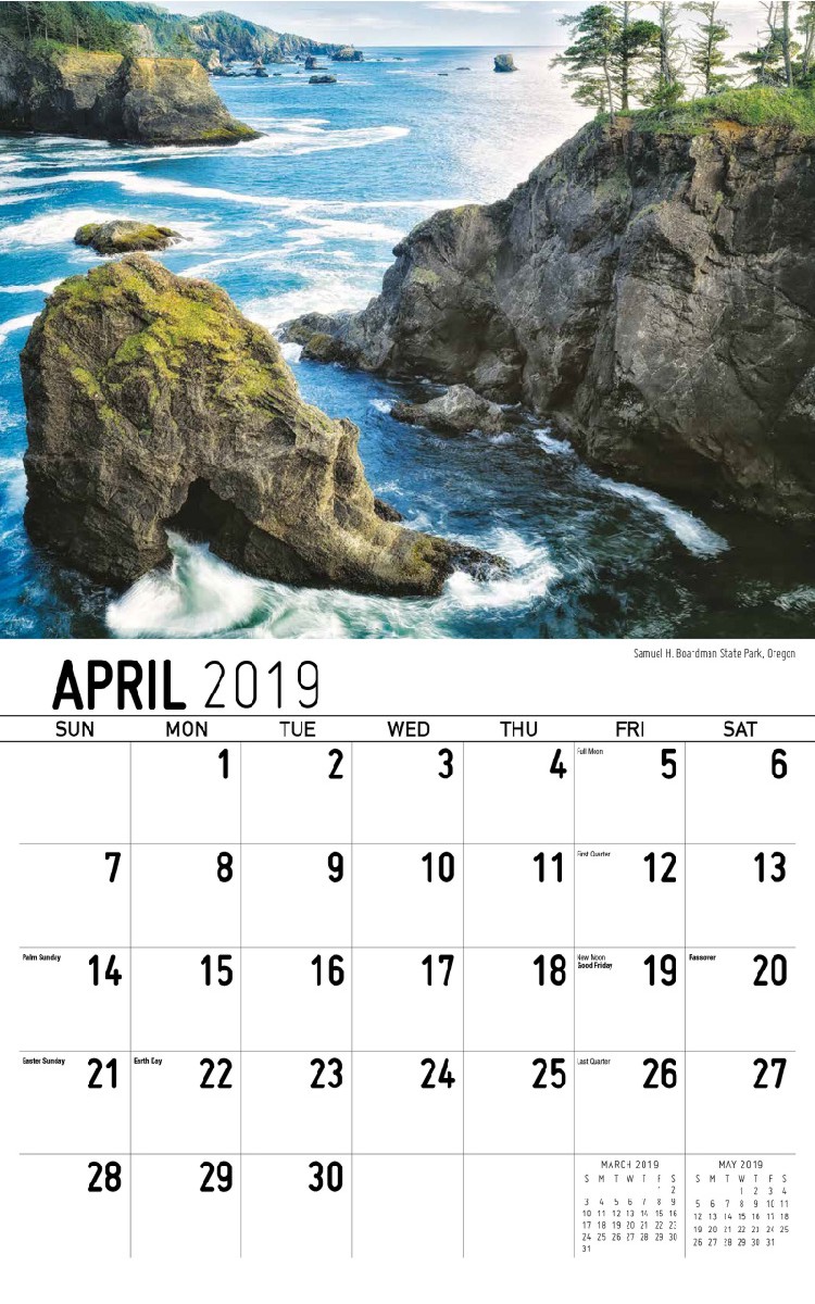 American Scenic Calendar - April