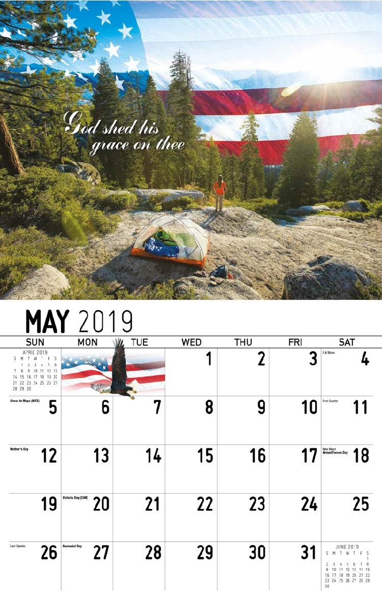 America The Beautiful Wall Calendar May