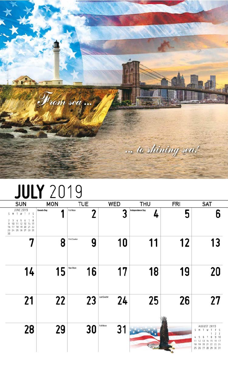 America The Beautiful Wall Calendar July