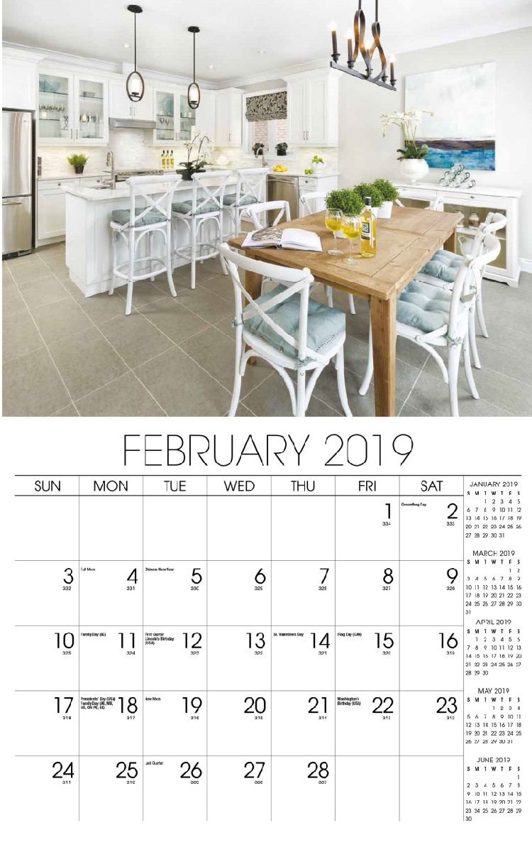 Decor & Design Calendar - February