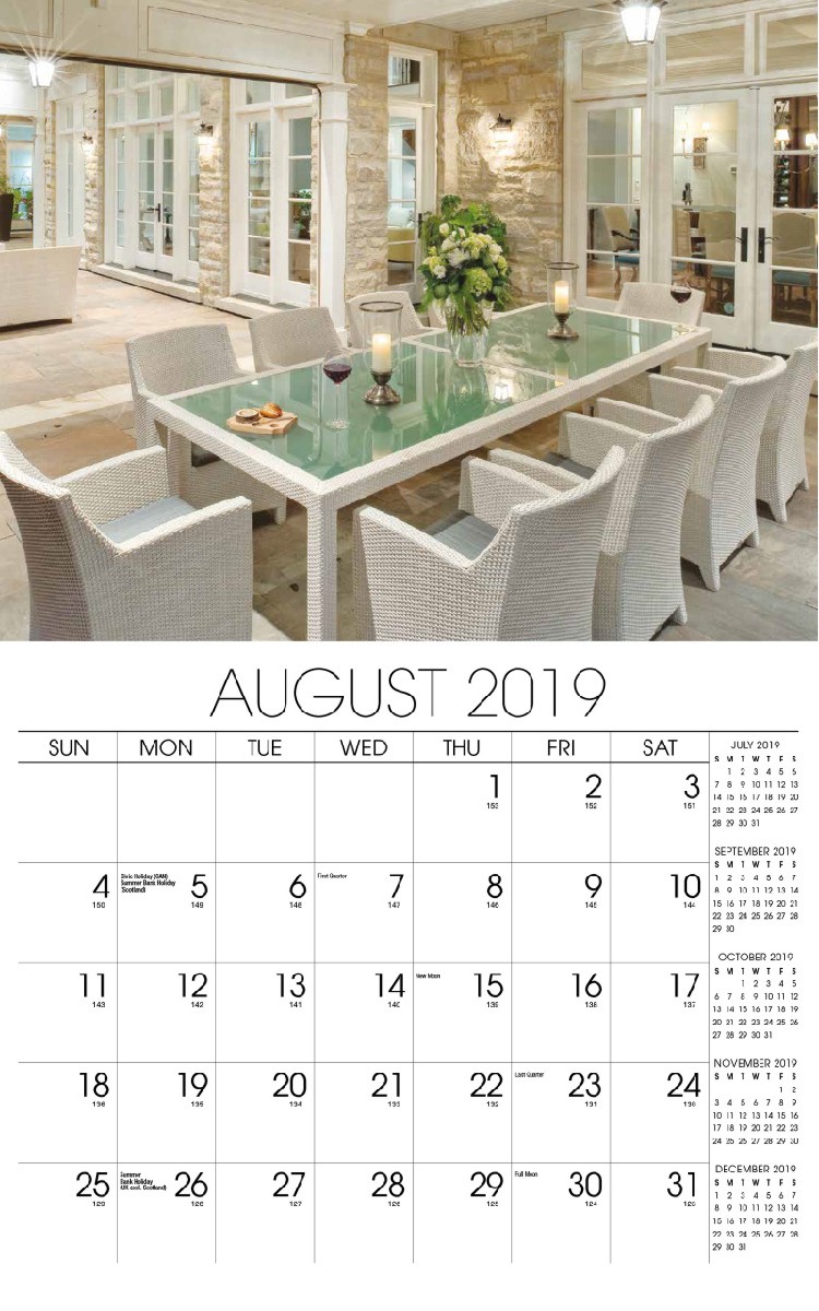 Decor & Design Calendar - August