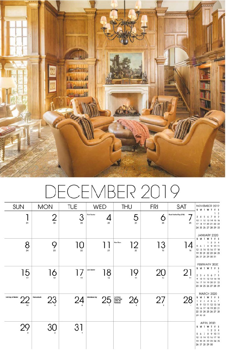 Decor & Design Calendar - December