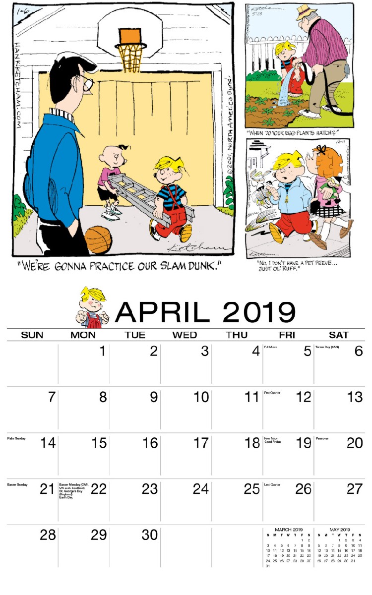 Dennis The Menace Calendar - April