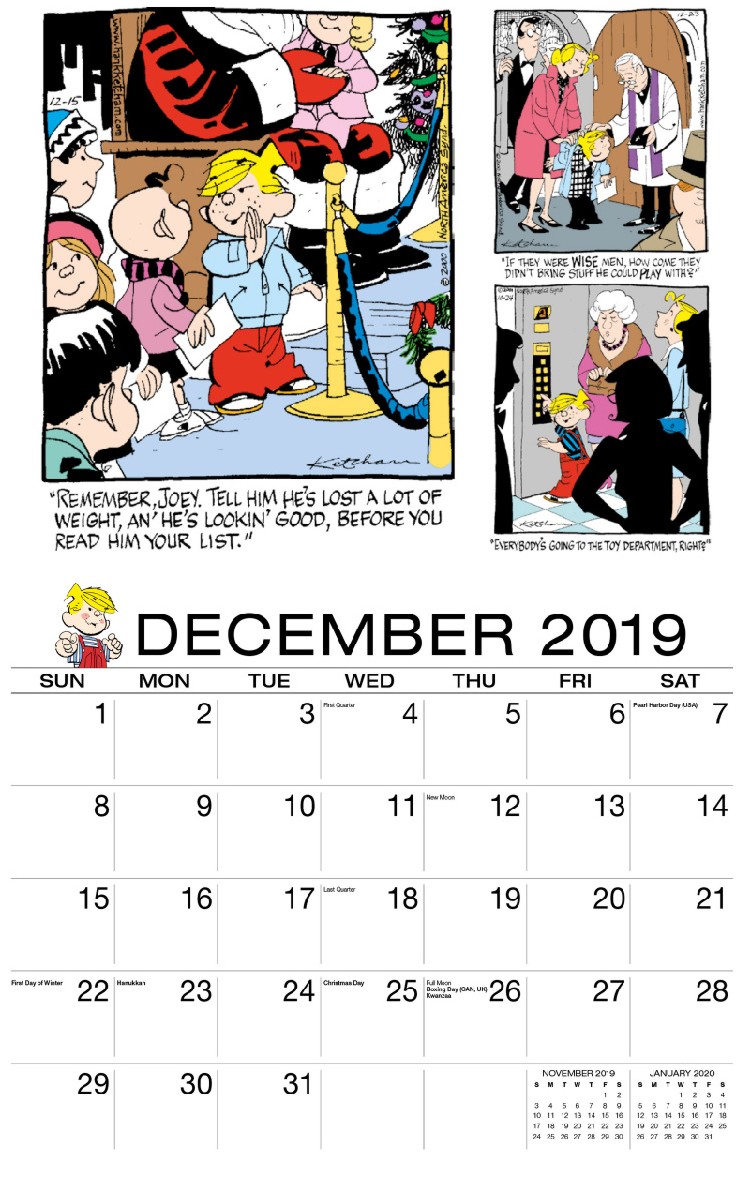 Dennis The Menace Calendar - December