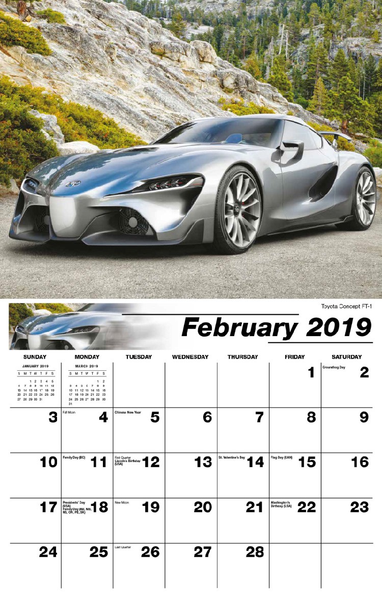 Exotic Cars Calendar - February