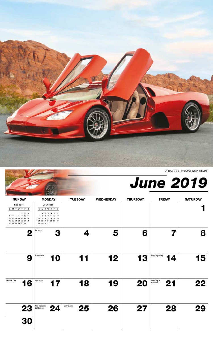 Exotic Cars Calendar - June