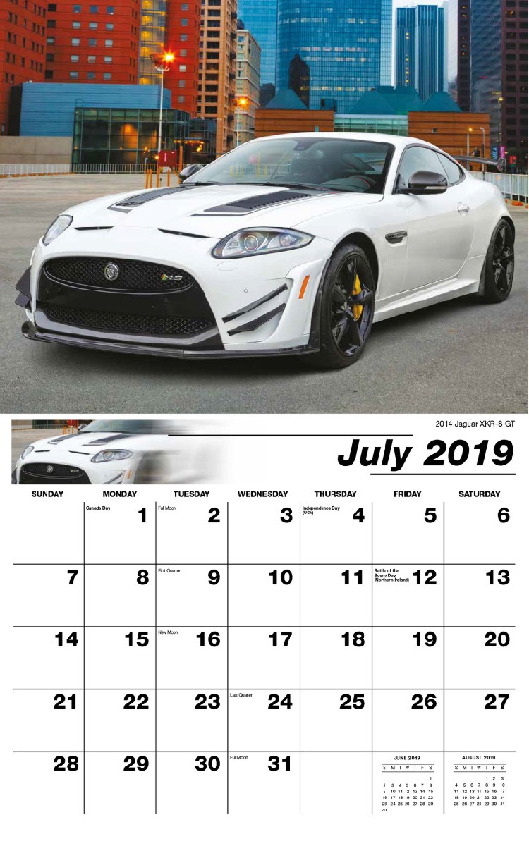 Exotic Cars Calendar - July