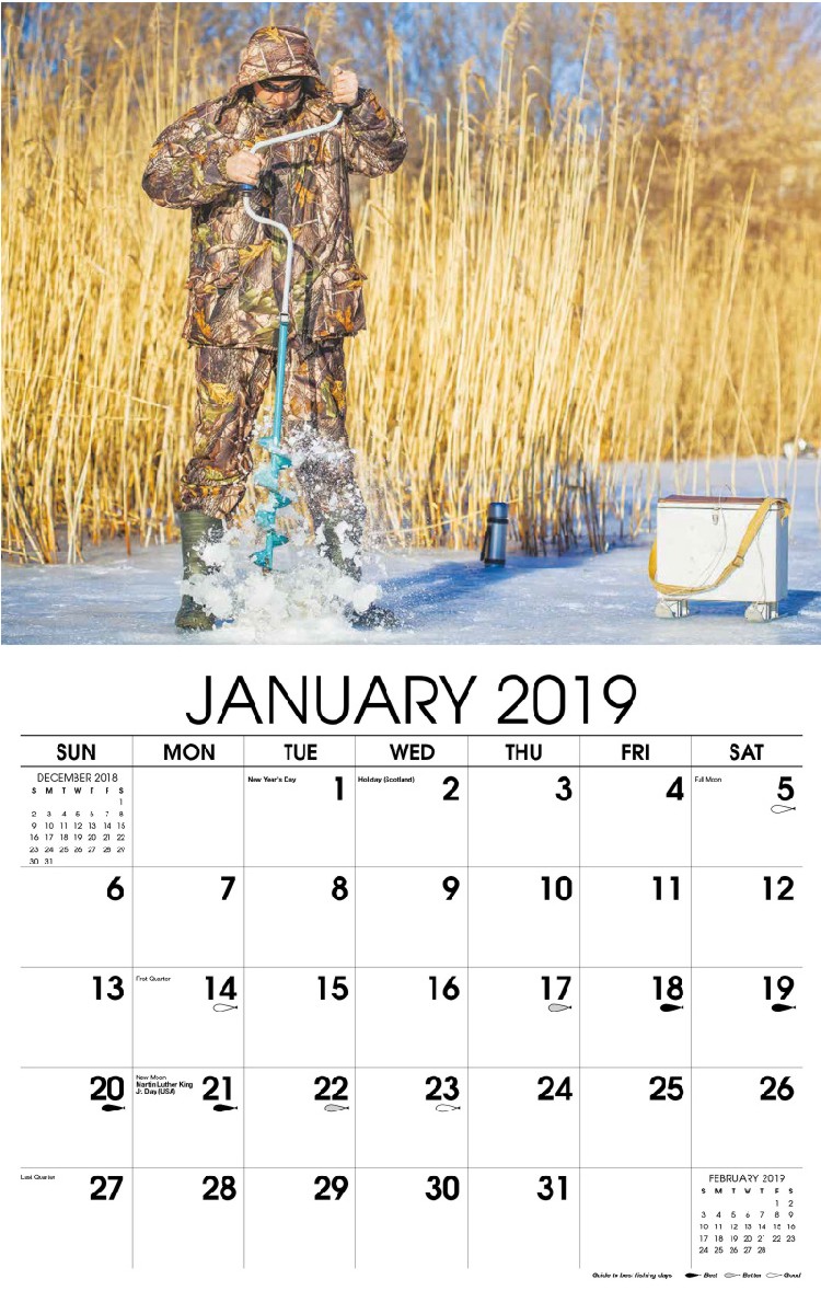 Fishing and Hunting Calendar - January