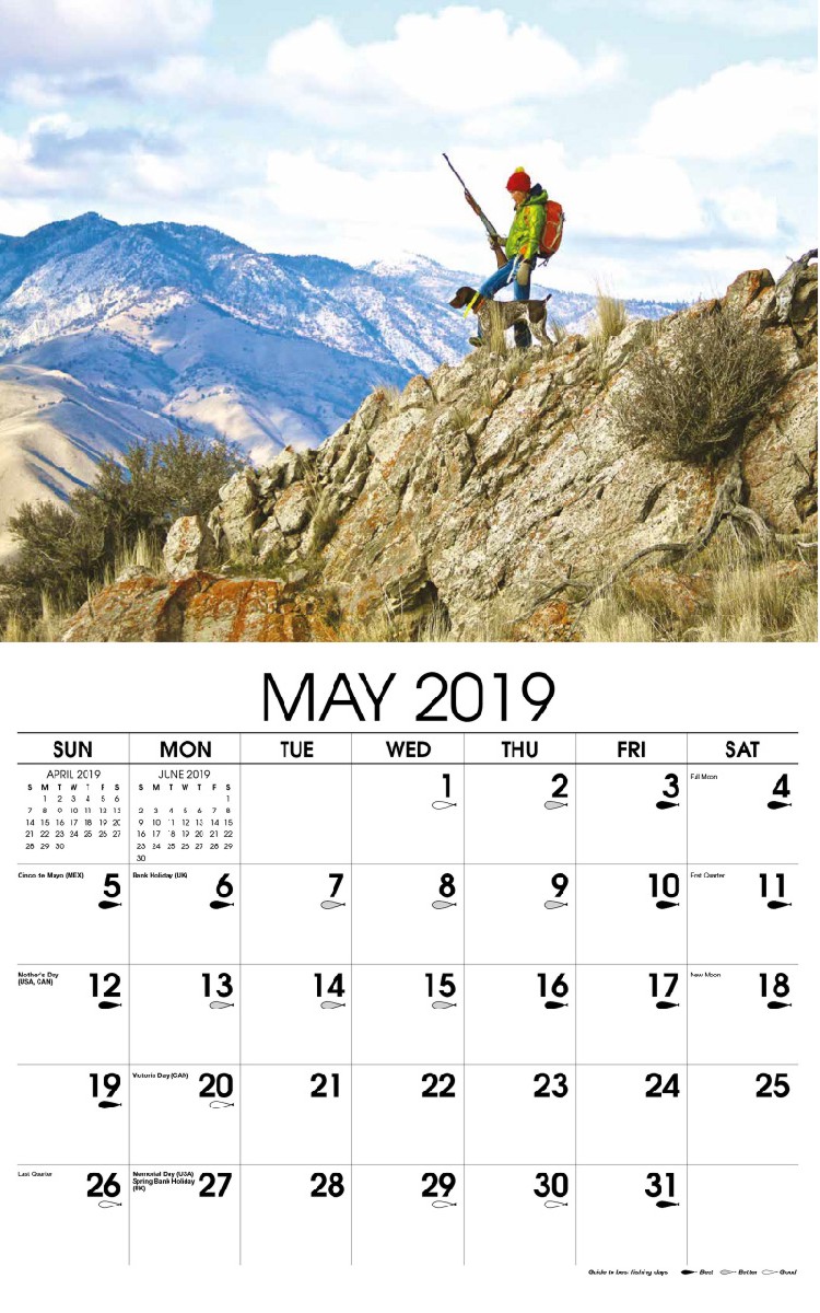 Fishing and Hunting Wall Calendar - May