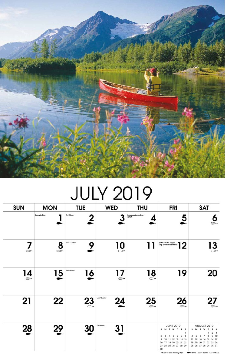 Fishing and Hunting Wall Calendar - July