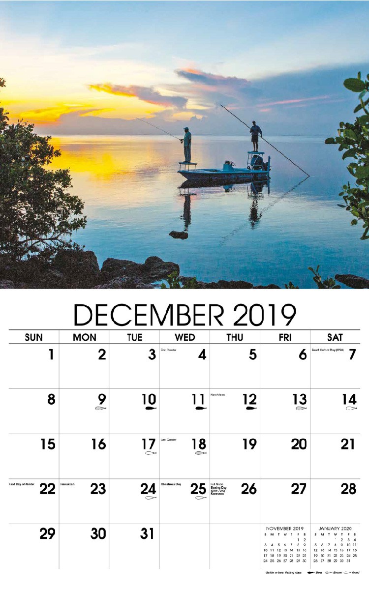 Fishing and Hunting Wall Calendar - December