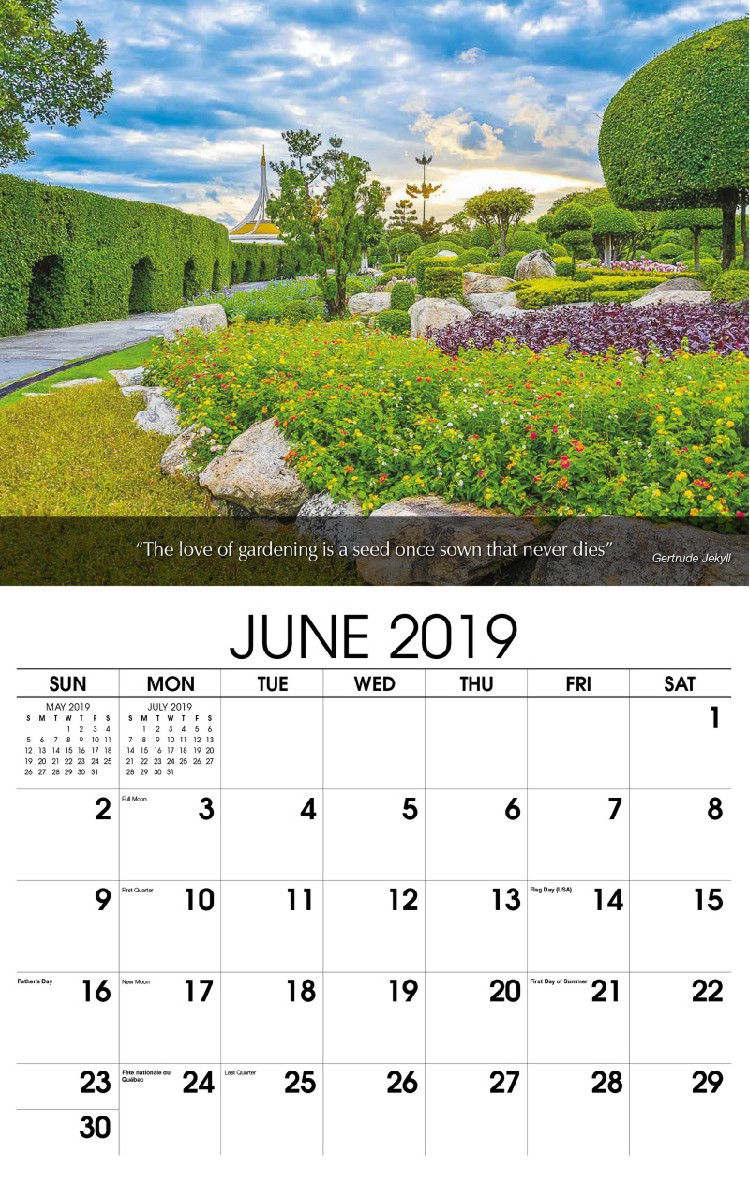 Flowers & Gardens Calendar - June