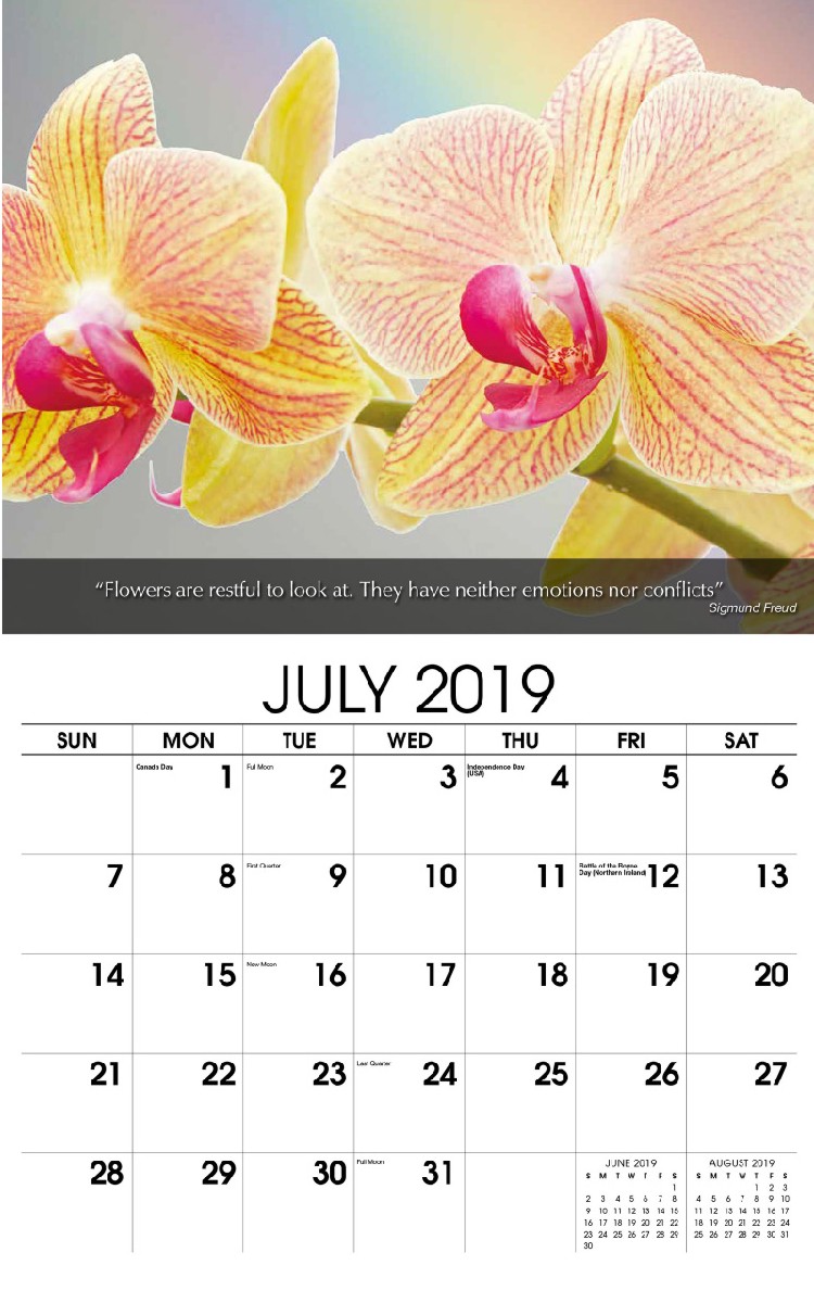 Flowers & Gardens Calendar - July