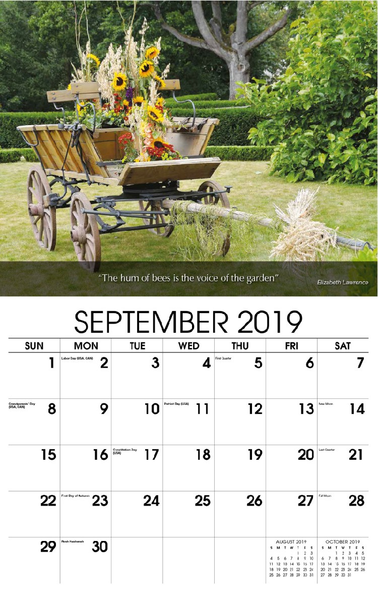 Flowers & Gardens Calendar - September