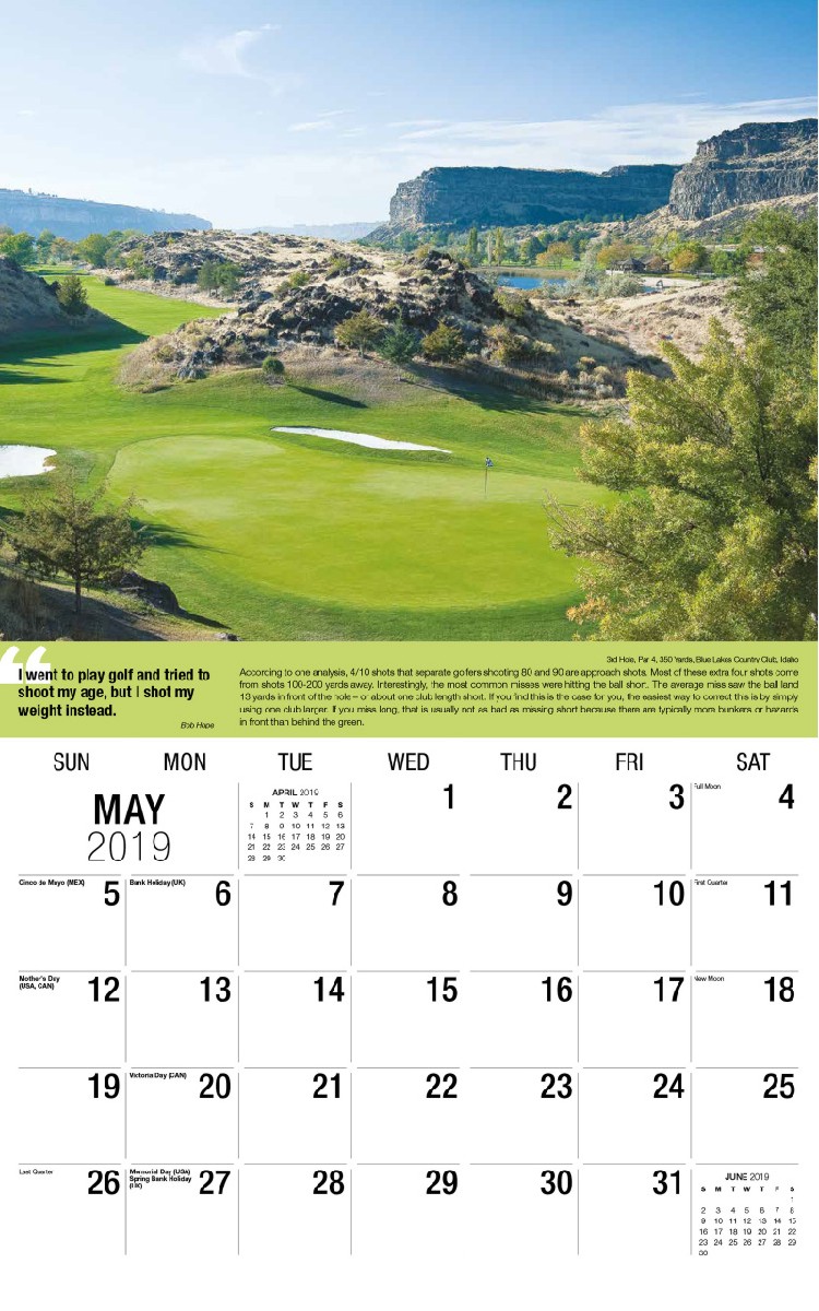 Golf Tips Calendar - May