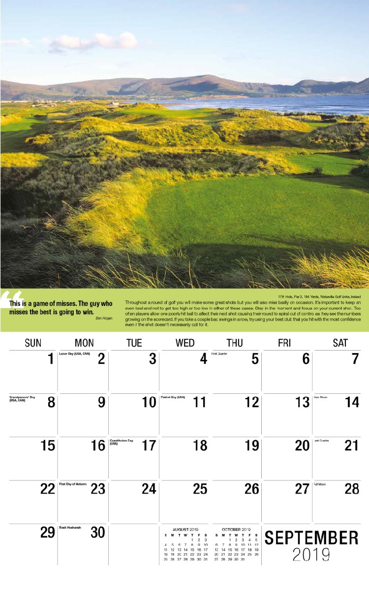 Golf Tips Calendar - September