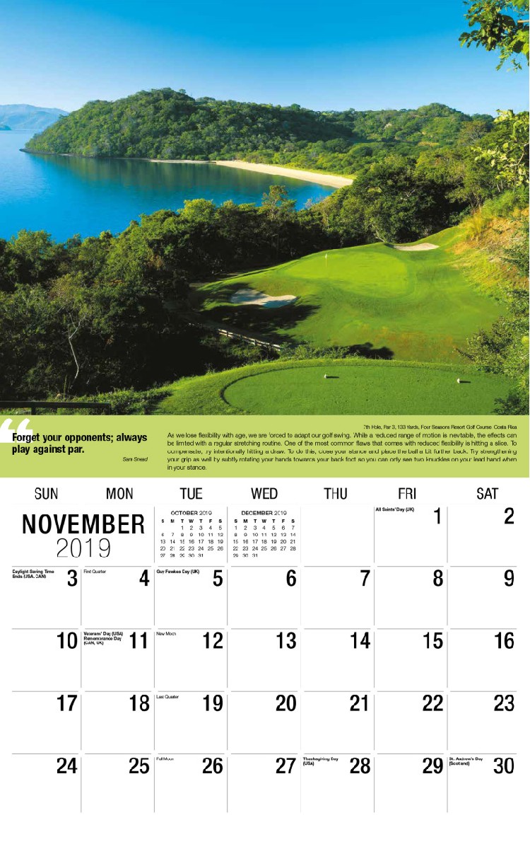 Golf Tips Calendar - November