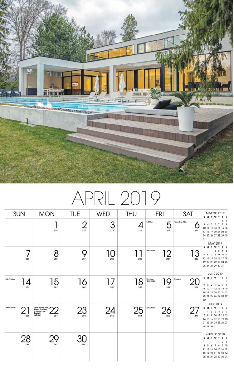 Homes Wall Calendar - April