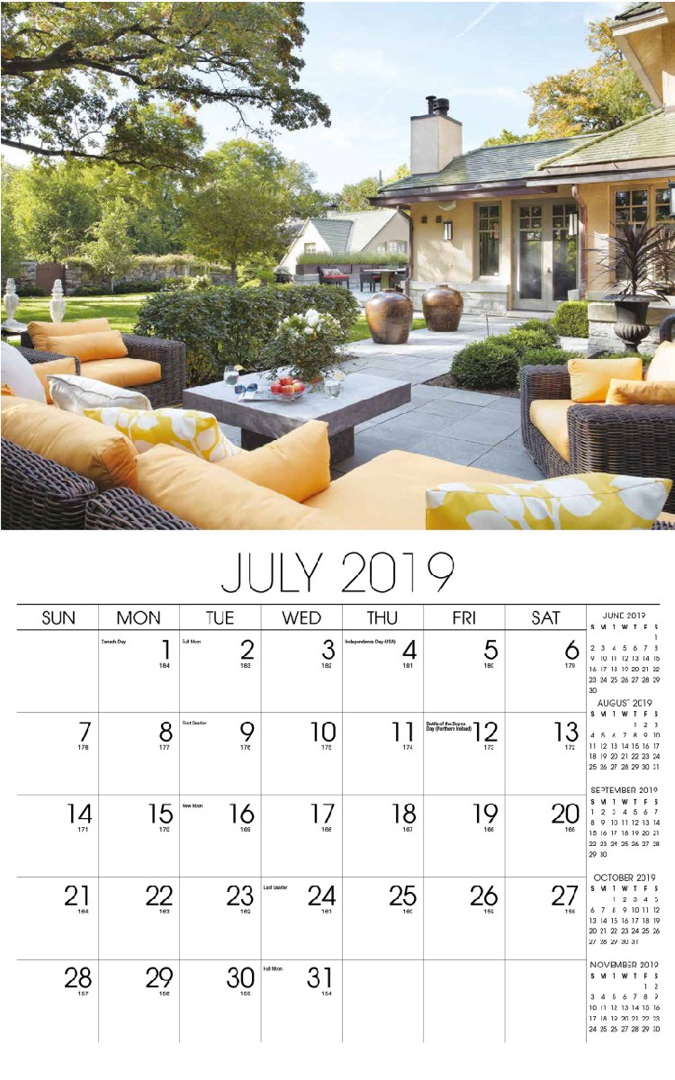 Homes Wall Calendar - July
